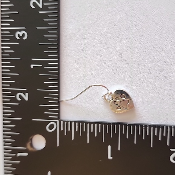 Asymetrical  Dog Bone Paw Earrings Petite size ER - Picture 2 of 3